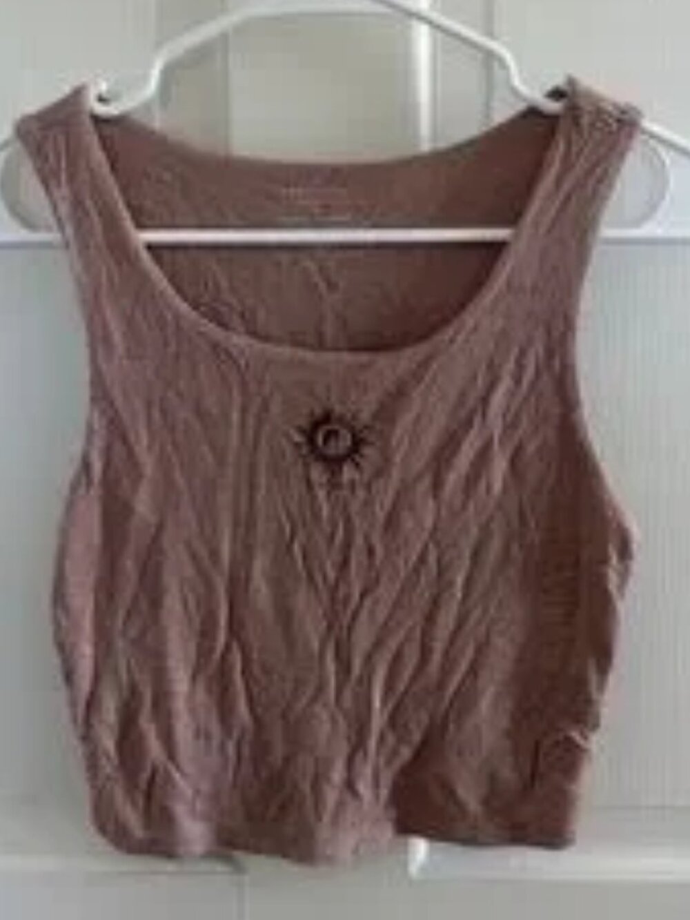 Stylish Brown Crop Top with Sun Detail